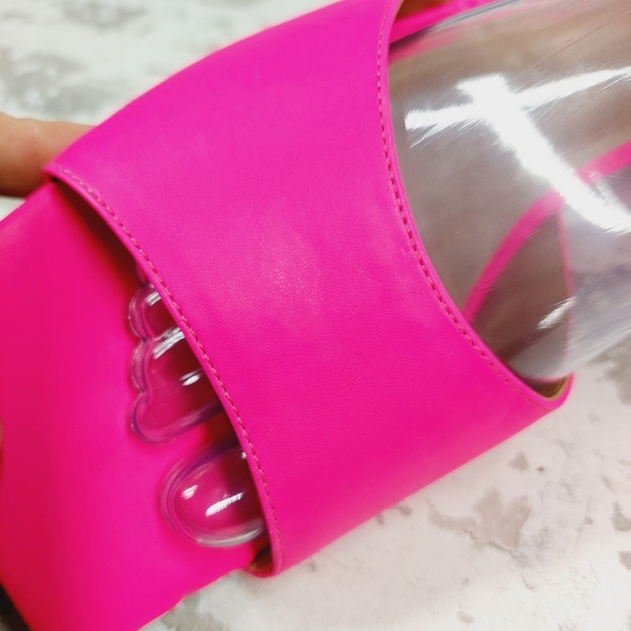 New ABOUND Erica Clear Strap Sandal In Pink Knockout E753 - Picture 4 of 11